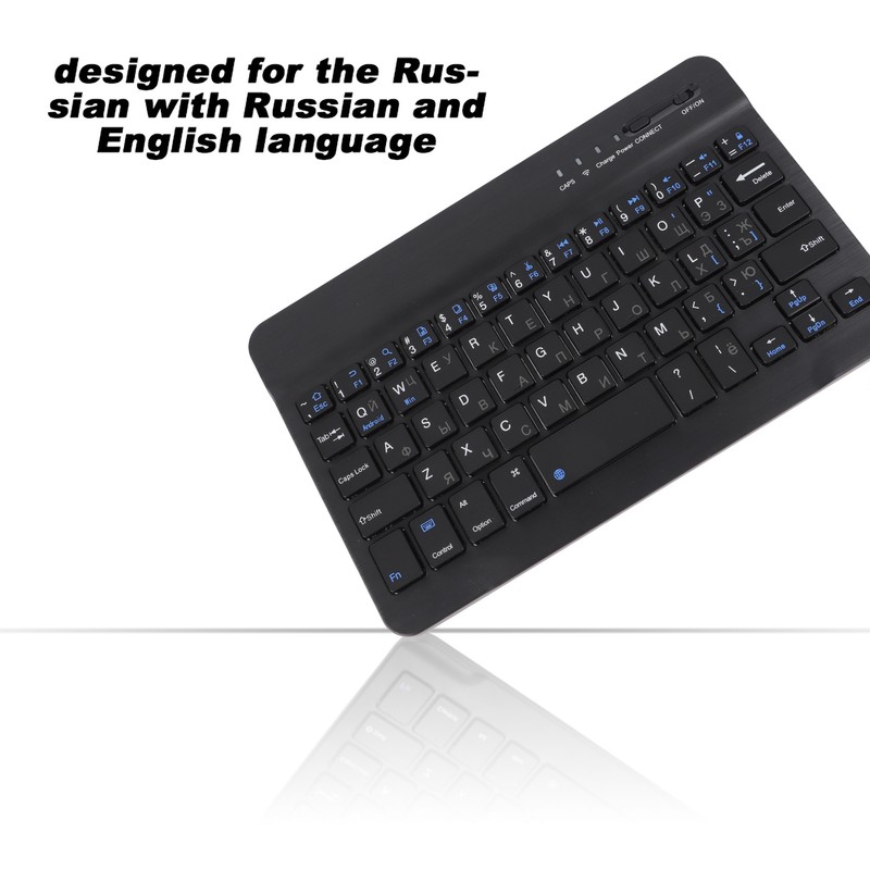 7 Inch Rechargeable Ultra Thin Russian Wireless Bluetooth Keyboard for