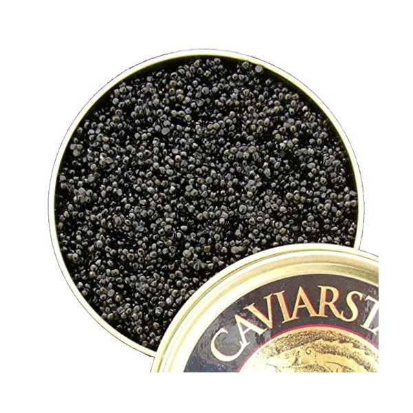 American Hackleback Sturgeon Caviar - Black - Fresh, Domestic Caviar Food with Delicious Mild Flavor (2 Oz)