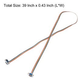 sourcing map 2 Pcs IDC Serial Cable Rainbow Wire Flat Ribbon Cable DB9 Male to DB9 Female 39 Inch Length 2.54mm Pitch Breadboard Jumper Wires for Electronic Projects