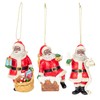 African American Santa Ornaments, 3 Assorted