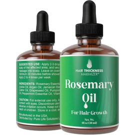 Hair Thickness Maximizer Aceite de Romero para el Crecimiento del Cabello para Hombres + Mujeres - Sin Aroma Duro ni Quemadura del Cuero Cabelludo. Tratamiento Tópico para la Prevención de Caída