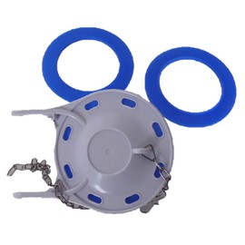 Toilet Flapper Valve fits Jacuzzi and Kohler 3.5 inch Toilets, Has 9 in. Chain and Two Extra Silicone Replaceable Seals White