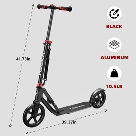 Adult Scooter - Folding, Adjustable Height, Big Wheels, Lightweight All-Aluminum Frame | Suitable for Teens 12+ | 265lbs Weight Limit
