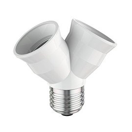 ledscom.de E27 Base, 2-fold Splitter Adapter, White