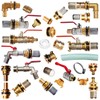 Rain barrel screw fitting with tap barrel screw brass with