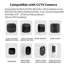 Tonton Wall Mount for Blink Outdoor Camera, for All-New Blink Outdoor, Blink Outdoor 4 (4th Gen), Blink Outdoor (3rd Gen), Blink XT/XT2, Blink Mini, 360° Adjustable Mounting Bracket (2 Pack)