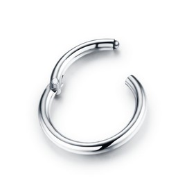 4Pairs Nose Rings Hoop Earrings for Women Men Boys 6-12mm (18g silver)