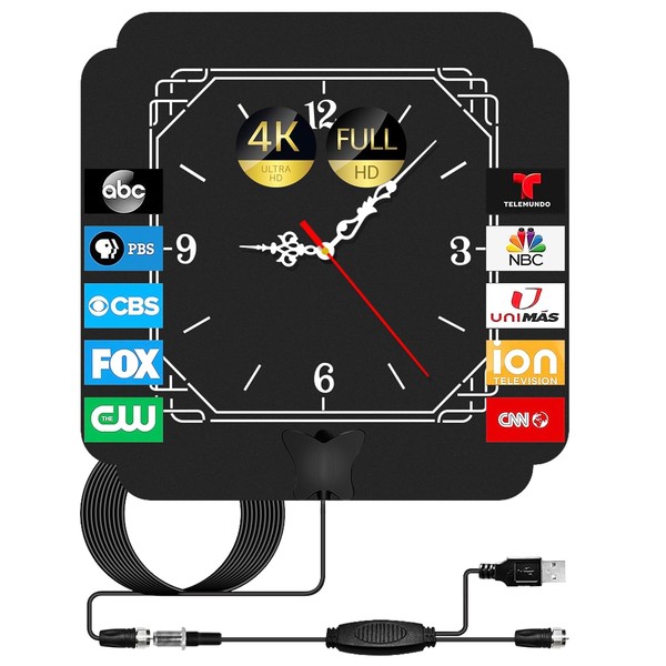 2025 Upgrade TV Antenna Indoor Long Range, Supports 4K 1080p