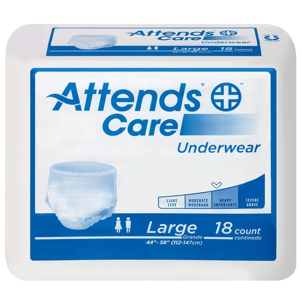 Attends Heavy Absorbency Protective Underwear, Size Large, Case of 72