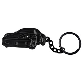 BIHEE Car Key Fob Mini Pendant Compatible with 911 Beautiful Gift Metal Keyring for Car Keys, Car Decorations, Men, Women, black