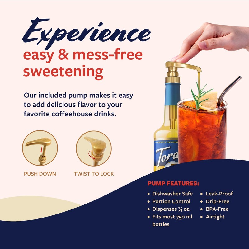 Torani Sugar Free Syrup, Lemon Flavoring for Drinks, Zero Calorie,