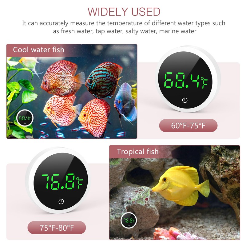 LOFICOPER Digital Aquarium Thermometer, Stick-on Fish Tank Thermometer, Small Temperature