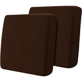 Hokway Stretch Individual Couch Cushion Slipcovers Reversible Cushion Protector Slipcovers Sofa Cushion Protector Covers(Chocolate,Small-2PC)