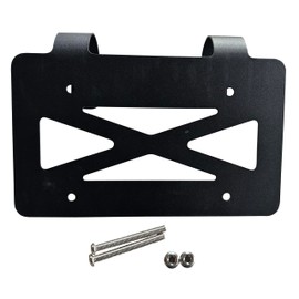 QSC Semi Truck Deer Bumper Guard License Plate Holder Black Steel