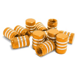 CGEAMDY Aluminium Valve Caps for Car, General Hexagonal Valve Caps, Universal Valve Caps for Cars, Trucks, Motorcycles (Gold)