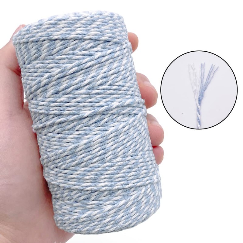 Cotton Twine Light Blue Baker String 2mm Thick 328 Feet