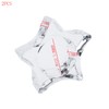 Mewutal 2PCS Star Style Candle Holder Clear Glass Candlestick Holders