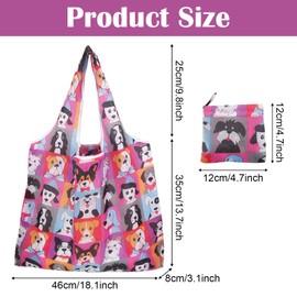 Foldable Eco-Friendly Shopping Bag, 1PCS Collapsible and Waterproof Large Pouch Printed Capacity Grocery Bag with Handle，Shopping Bag Groceries Tote Bags for Daily Shopping Groceries Travel Storage