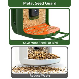 VIUBIRD Metal Bird Seed Guard – Waterproof & Rustproof Feeder Covers, Save Birdseed for Viubird Feeders, Squirrel-Resistant, Easy to Install Outdoor (Smart) Bird Feeder Accessory
