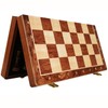 15'' Walnut Chess Set with Storage Board for Adults &