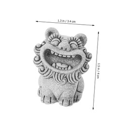 Mobestech 1 Pair Miniature Lion Statue Decorative Micro Landscape Sculpture for Garden Fish Tank Home Office and Tea Room Unique Chinese Traditional Craft Sturdy Design Meaningful
