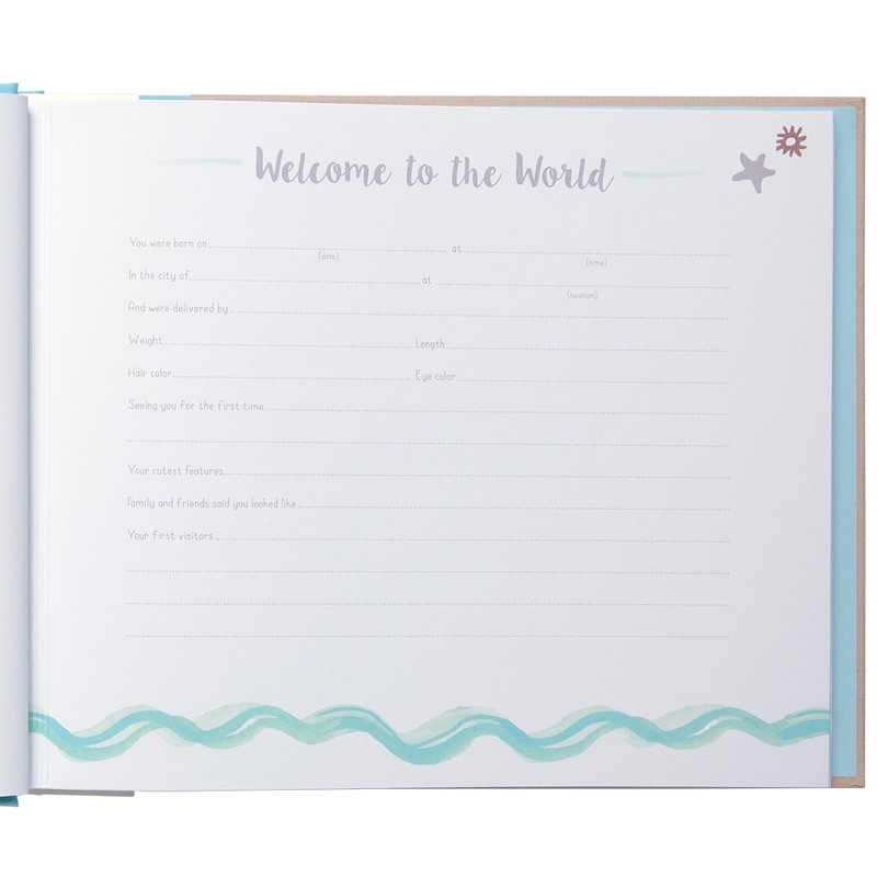 C.R. Gibson Blue Nautical Baby's First Year Memory Book, 12.5"