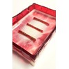 AlenkaD. Clear Resin Soap Dish, Red Hand Designed Bathroom Accessory,