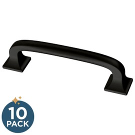 Franklin Brass Lombard Cabinet Pull, Matte Black, 3 in (76mm) Drawer Handle, 5 Pack, P29521K-FB-B