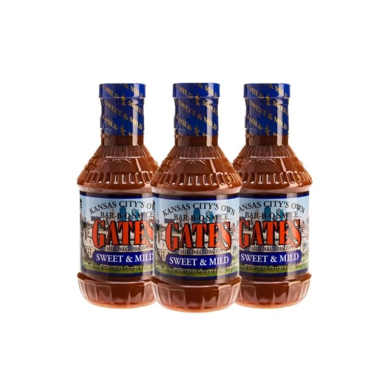 Gates Sweet & Mild Barbecue Sauce, 18oz (Pack of 3)