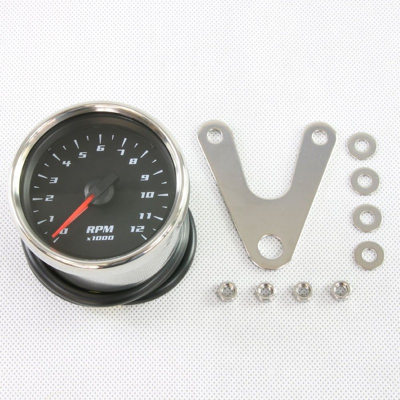 Rise Corporation T07Z990001BK Motorcycle Tachometer, LED Backlight Function, 12,000 RPM,