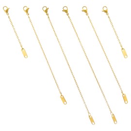 6Pcs Gold Necklace Extenders for Women Chain Extenders for Necklaces 2" 4" 6" Stainless Steel Jewelry Chain Extender for Bracelet Anklet Necklace Extensions for Jewelry Making (5/10/15cm)