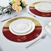 ALAZA Christmas Bells and Red Bow Round Placemats for Dining