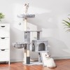 Heybly Cat Tree with Cat Self Groomer Brush, Cat Tower