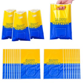 Anmifa 30PCS Cartoon Candy Gift bags Yellow Blue Mark Party Treat Bags for Big Eyes Birthday Party Decorations