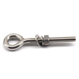 (1 Pieces) M20 304 Stainless Steel Heavy Duty Shoulder Lifting Ring Eye Bolt with hex Nuts Washers