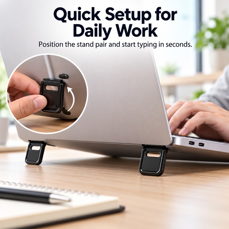 Mini Laptop Stand for Desk – 2-Piece Aluminum Alloy &