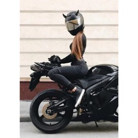 Akozon Cuerno para Casco de Motocicleta Cuerno de Diablo para Casco de Motocicleta Universal con Adorno de Decoración de Casco único de Goma con Ventosa