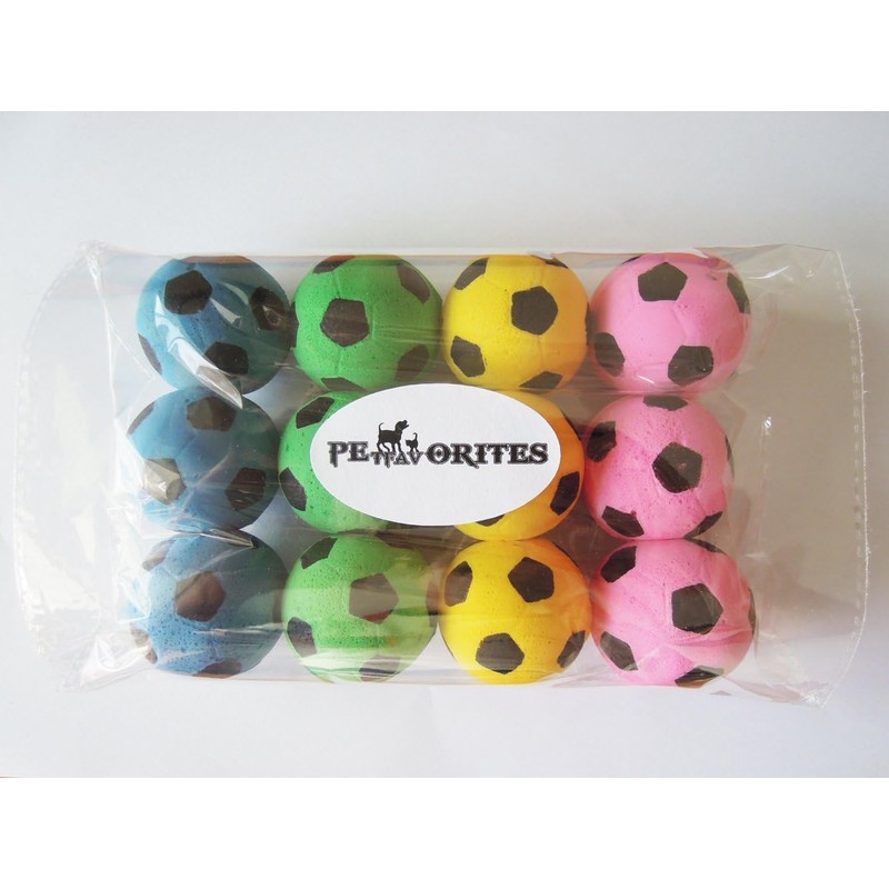 PETFAVORITES Foam Soccer Balls Cat Toys - Pack of 12