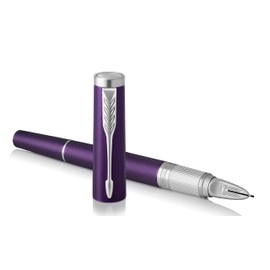 Parker Ingenuity Premium Metal 5th Technology Pen - Deluxe Deep Violet - Black Ink - Slim Version - Gift Boxed - Adapts To Handwriting Style