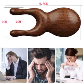 YANQINQIN Natural Wooden Nose Guasha Massage Tool-Antistatic, Eyes Facial,Manual Massager Tool,Multifunctional Handheld Meridians Acupoint Massage Tool (A)