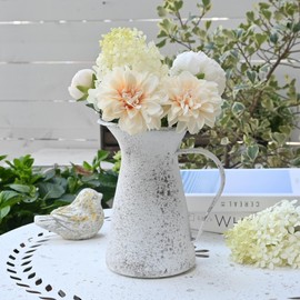 Vintage Flower Vase Rustic Farmhouse Distressed Decor Metal Milk Jug Decorative Pitcher Plant Holder Cans for Garden Home Kitchen Living Room Entryway Bathroom Cabinet Decor Table Centerpieces