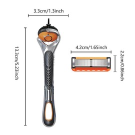 Men's Razor Blade Replacement, 48pcs Razor Blade & 1 Count Handle, Sharp Handheld Razor Blade, Men's Care Product for Daily Use, Head Shaver