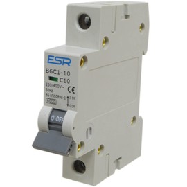 Type C MCB Circuit Breaker, Single Pole, Din Rail Mount, 6kA | 6A-63A Options (10 Amp)