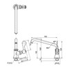 SANEI A5371-13 Vertical Kitchen Faucet 90 Degree Opening and Closing