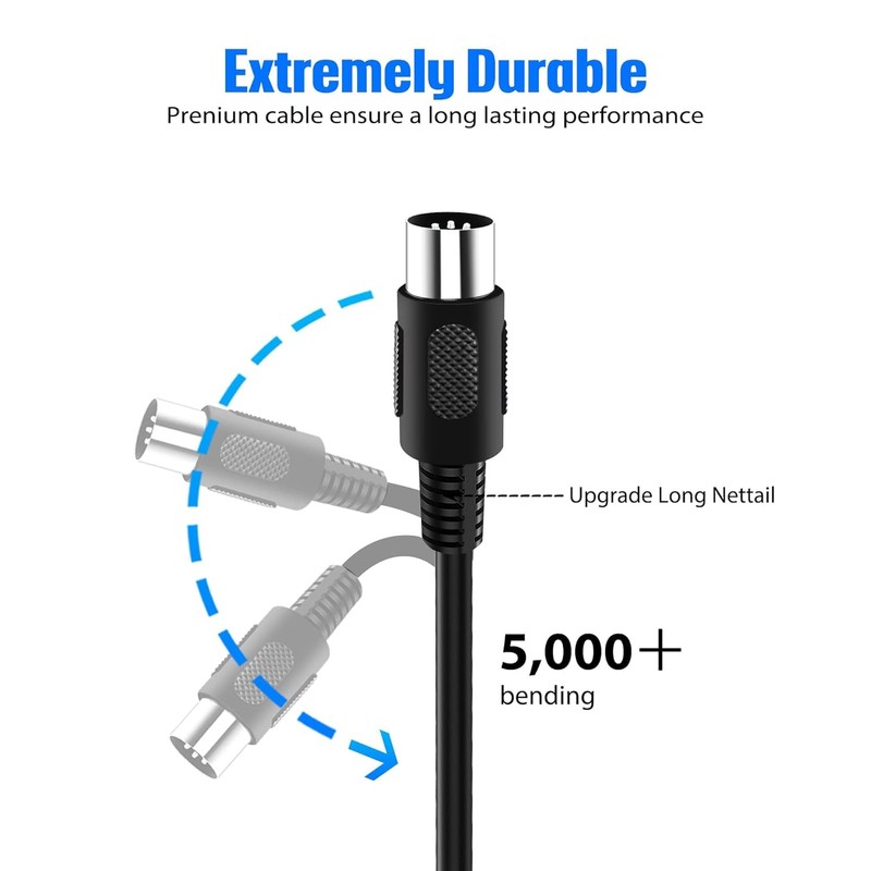 cablepelado Stereo Cable Audio DIN 5-Pin Male 2 m Black