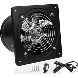 4 inch Exhaust Fan Metal Iron Ventilation Extractor, Silence with Anti-backflow Check Valve Window and Wall Mount Vent Fans for Home Office Kitchen Bathroom Grow Tent Garage