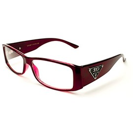 IG Unisex Clear Lens Plastic Fashion Glasses in Red
