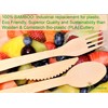 100% Bamboo Heavy Duty Disposable Cutlery [100PK:40 Fork 40 Spoon
