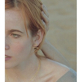 Minimalist 18K Gold Plated Earrings, Velgoldet