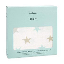aden + anais silky soft Dream Blanket, 120x120cm, Ideal Newborn Nursery & Cot Blankets for Baby Girls & Boys, Toddler & Infant Bedding of Bamboo Viscose Muslin, Shower & Registry Gift, milky way